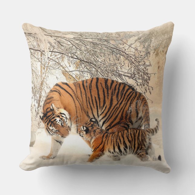 tigerkudden mamma och baby kudde (Framsida)
