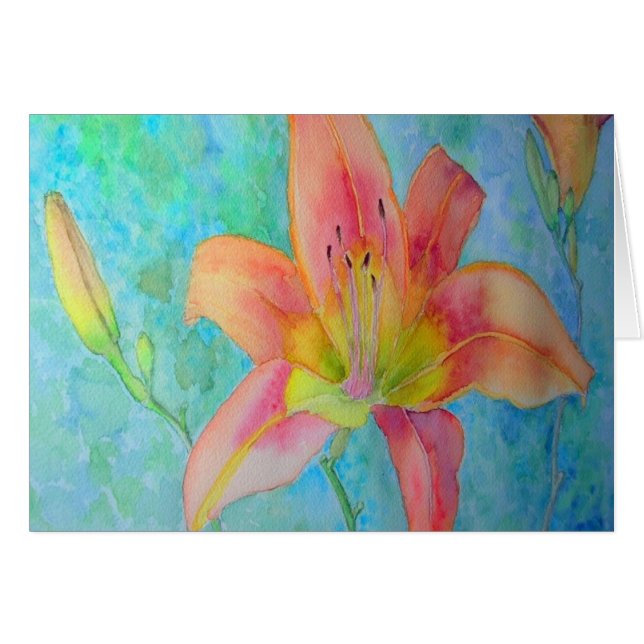 Tigerlilja Hälsningskort (Framsidan Horizontal)
