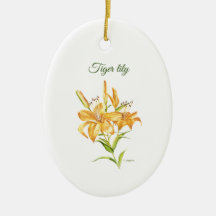 Tigerlilja med blomkorgen keramisk ornament