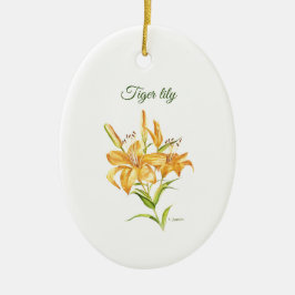 Tigerlilja med blomkorgen keramisk ornament