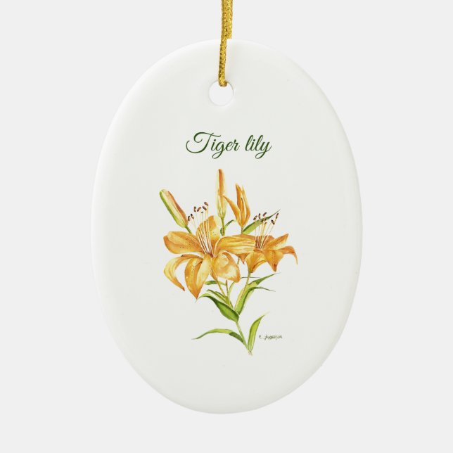 Tigerlilja med blomkorgen keramisk ornament (Framsidan)