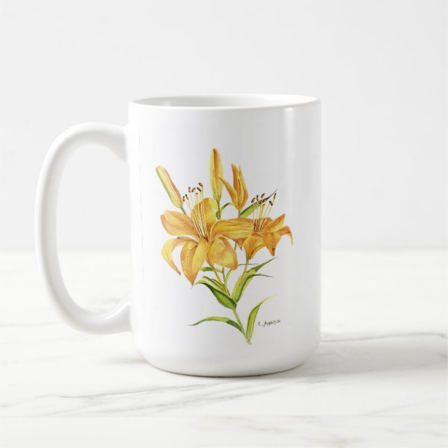 Tigerlilja och dess betydelse kaffemugg (Vänster)