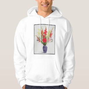 TigerliljaGladioli och Scabious i en blått Hoodie