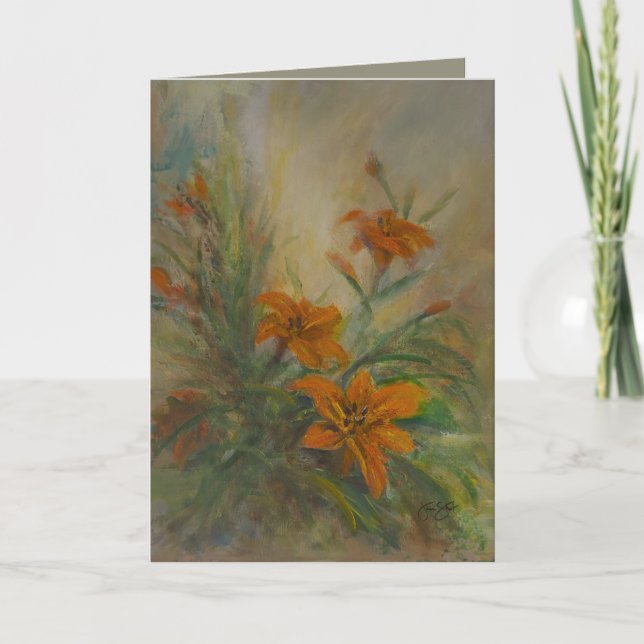 Tigerliljor 13 x 18 cm tack kort (Framsida)