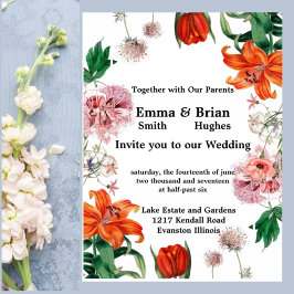 Tigerlily och tulpaner inbjudningar