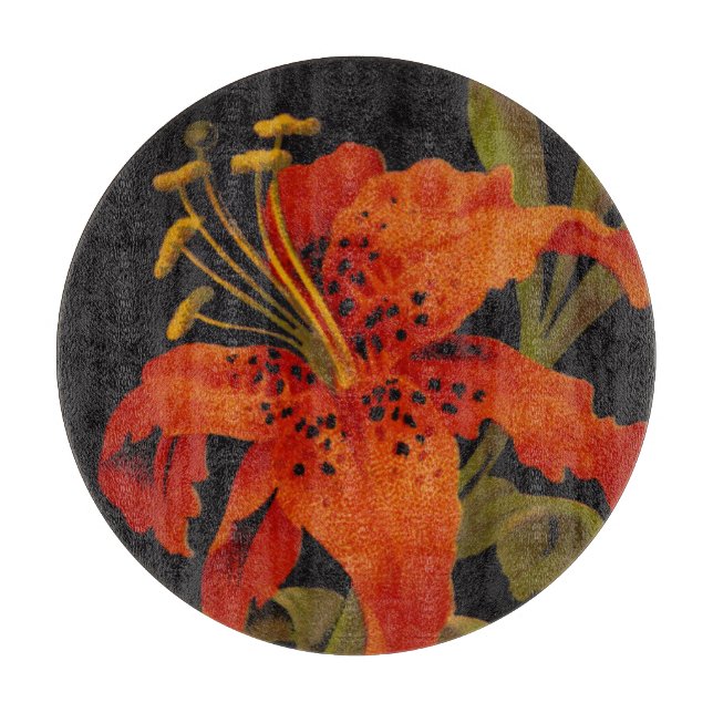 Tigerlily rund skärbräda (Framsidan)