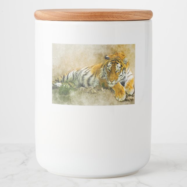 Tigermålning Mat Etiketter (Framsida)