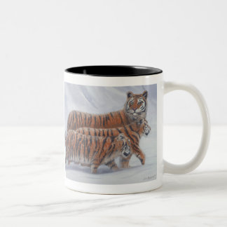 Tigermamma- & ungekaffemugg Två-Tonad mugg