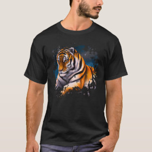 Tigermotif katter djungeltänder stora katter djurk t shirt