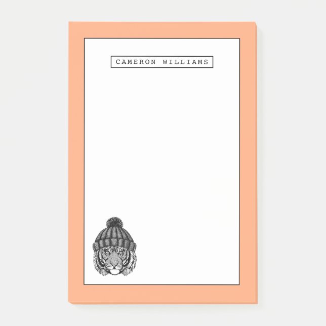 Tigern för vintermoderedot | tillfogar ditt namn post-it block (Framsida)