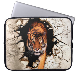 Tigern i bild kommer från den förstörda leralten laptop fodral