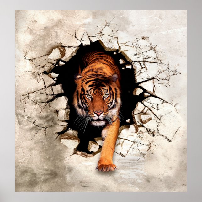 Tigern i bild kommer från den förstörda leralten poster (Framsidan)