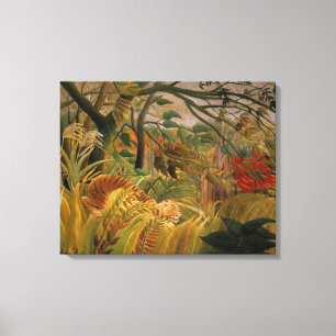 Tigern i en tropisk storm av Henri Rousseau Canvastryck