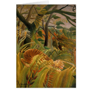 Tigern i en tropisk storm av Henri Rousseau Hälsningskort