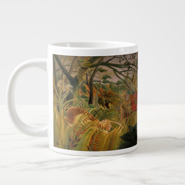 Tigern i en tropisk storm av Henri Rousseau Jumbo Mugg (Vänster)