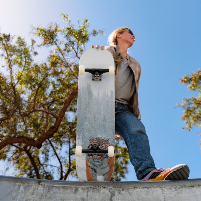 tigern i snö mini skateboard bräda 18,5 cm (Utomhus 1)