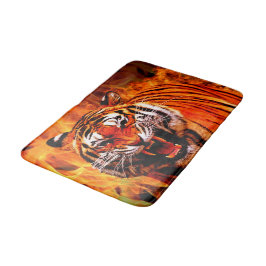 Tigern och flammar badrumsmatta