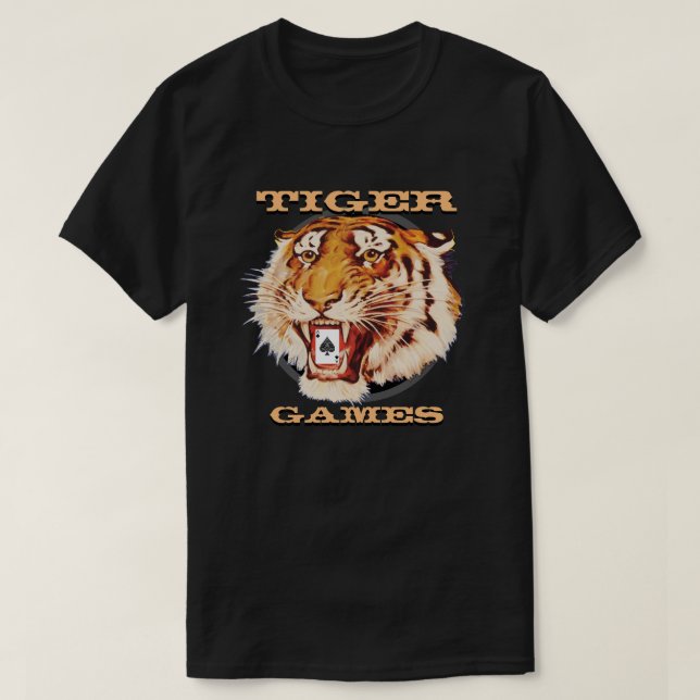 Tigern spelar dobbel t-shirt (Design framsida)