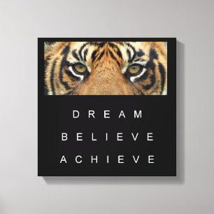 tigern synar motivational citationstecken för canvastryck