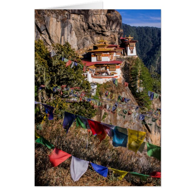 Tigerns näste-kloster, Bhutan Hälsningskort (Framsidan)