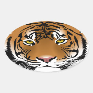 Tigerögon Ovalt Klistermärke
