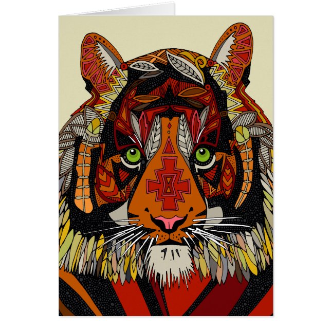 tigeröverst naturområde hälsningskort (Framsidan)