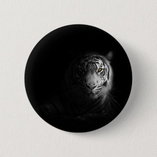 Tigerportait, svartvit fotografi. knapp