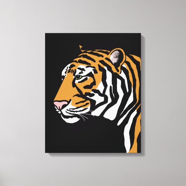 Tigerprofil Porträtt Canvastryck (Framsida)