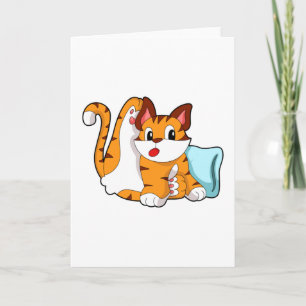 Tigerr katt med kudde kort