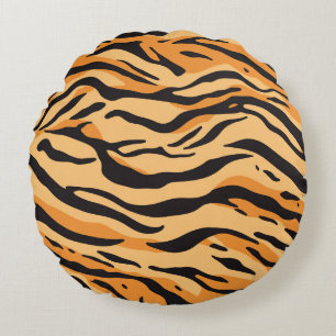 Tigerränder Rund Kudde