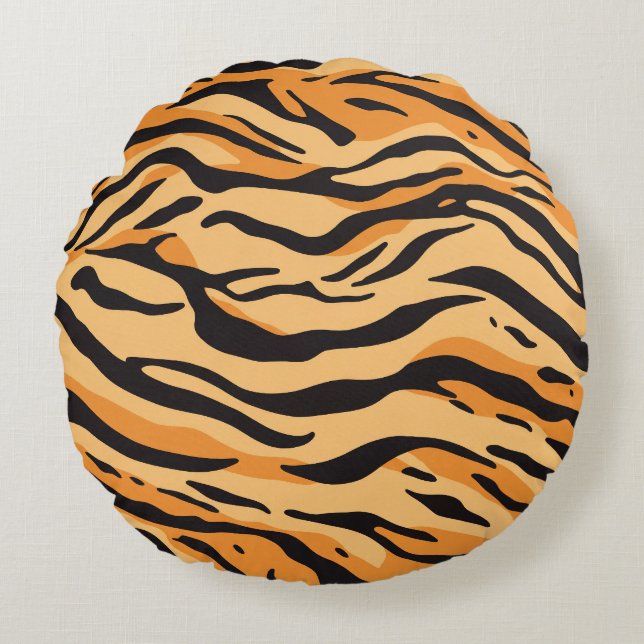 Tigerränder Rund Kudde (Framsidan)