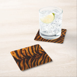 Tigerränder. Underlägg Papper Kvadrat