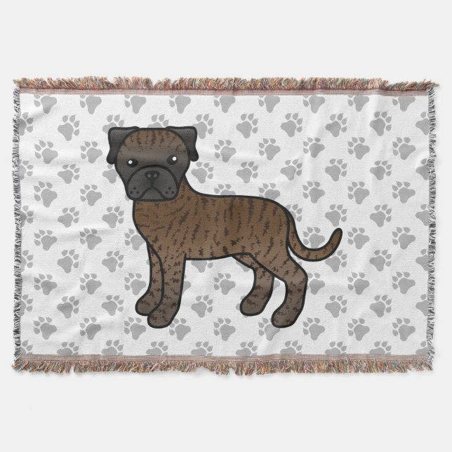 Tigerrandig Bullmastiff Söt Tecknad Hund Filt (Framsidan)
