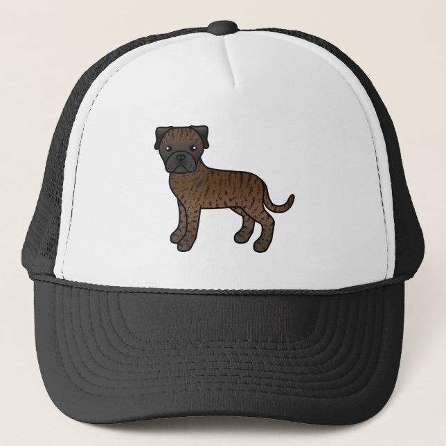 Tigerrandig Bullmastiff Söt Tecknad Hund Keps (Framsida)