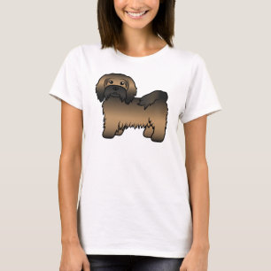Tigerrandig Havanesiskt Söt Tecknad Hundillustrati T Shirt