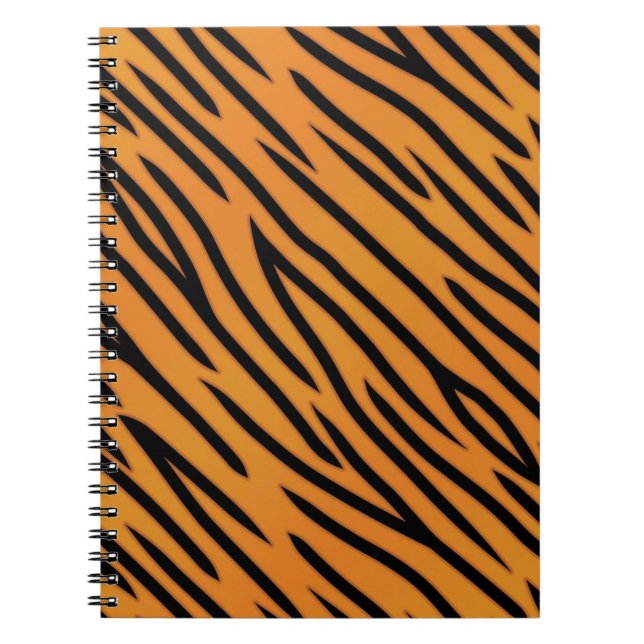 Tigerrandmönster Anteckningsbok Med Spiral (Framsidan)
