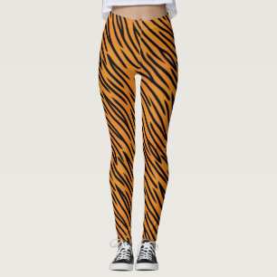 Tigerrandmönster Leggings