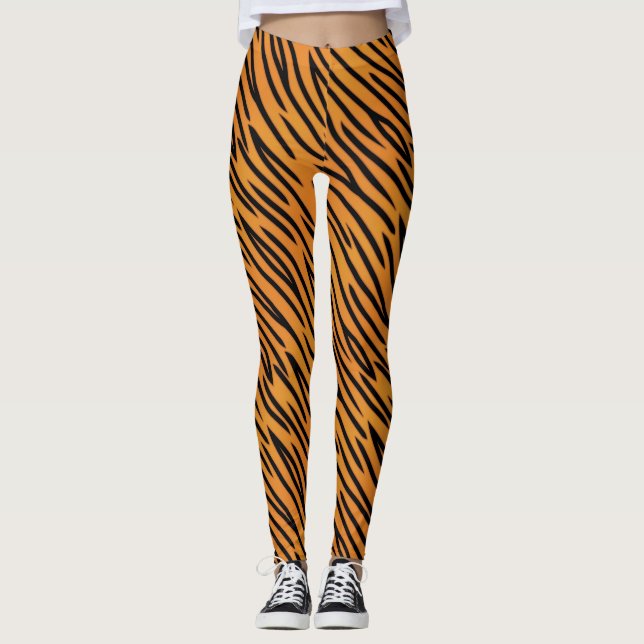 Tigerrandmönster Leggings (Framsida)