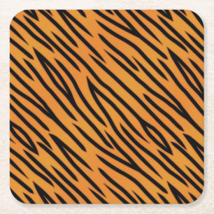 Tigerrandmönster Underlägg Papper Kvadrat
