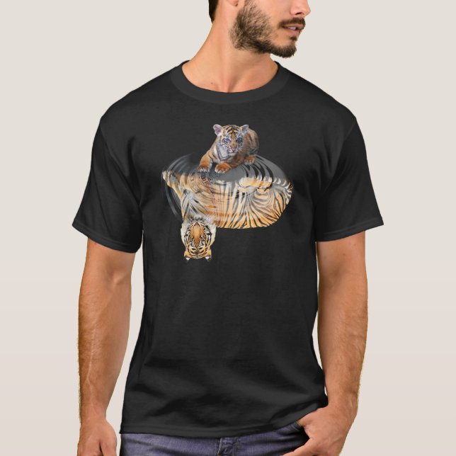 Tigerreflektion Katt För Vän Katt T Shirt (Framsida)