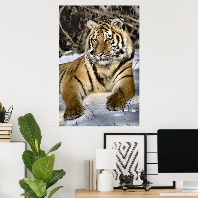 Tigers Älskare Art Poster (Hemmakontoret)