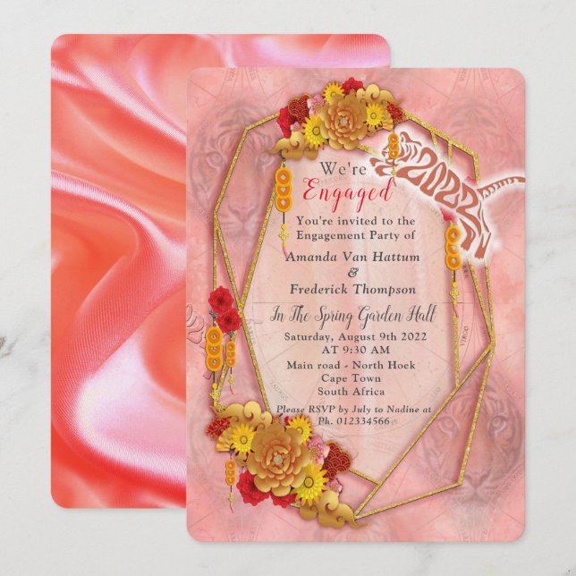 Tigers år inbjudningar (Fram/baksida)