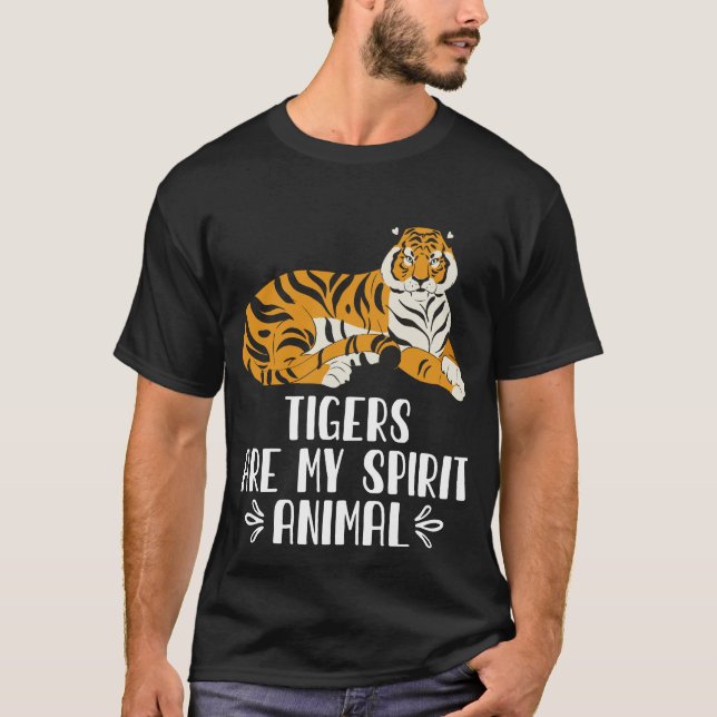Tigers är mitt andliga djur t shirt (Framsida)