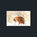 Tigers Canvastryck<br><div class="desc">Under vintern är Zazzles glanduk tillverkad av en additiv blandning av bomullspoly och har en speciell bläck-receptiv jackande som skyddar tryckt yta från sprickbildning när den sträcks. Vår omedelbara torra glanduk är tillverkad med en tät väv som är perfekt för alla fotografier eller bror och ger utskrifter som är utmattningssäkra...</div>