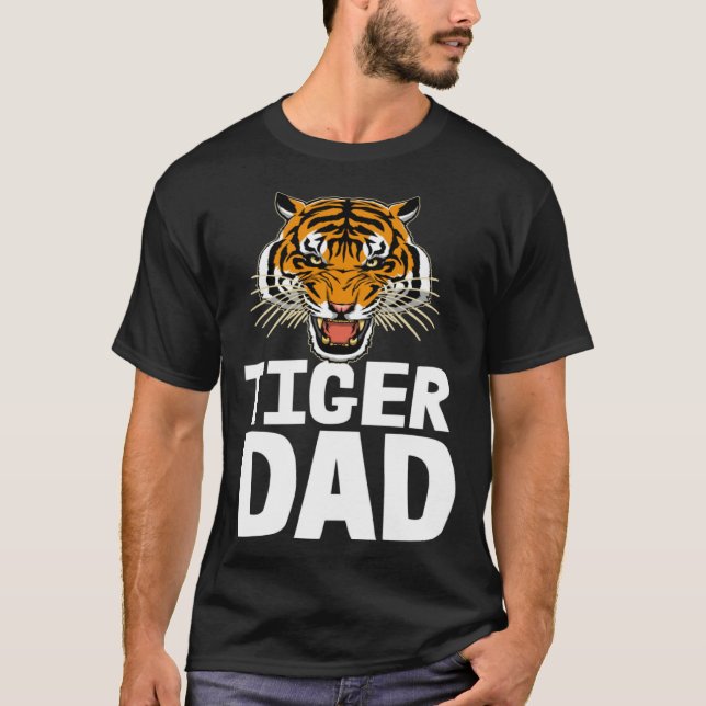 Tigers Dad  Roaring Tiger Tees Men's Tiger Face T Shirt (Framsida)