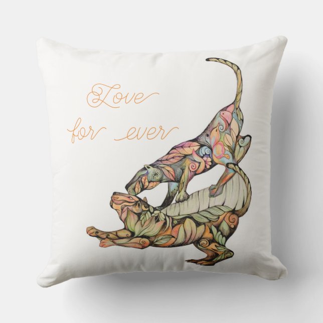 Tigers dansar Kärlek för alltid Dekorativ kudde (Baksida)