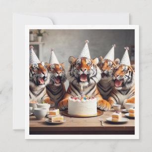 Tigers firande, tiger bild födelsedag inbjudningar