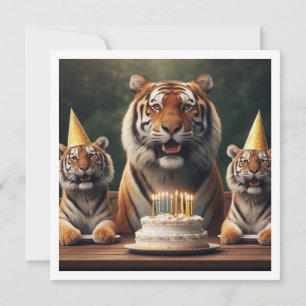 Tigers firande, tiger bild födelsedag inbjudningar