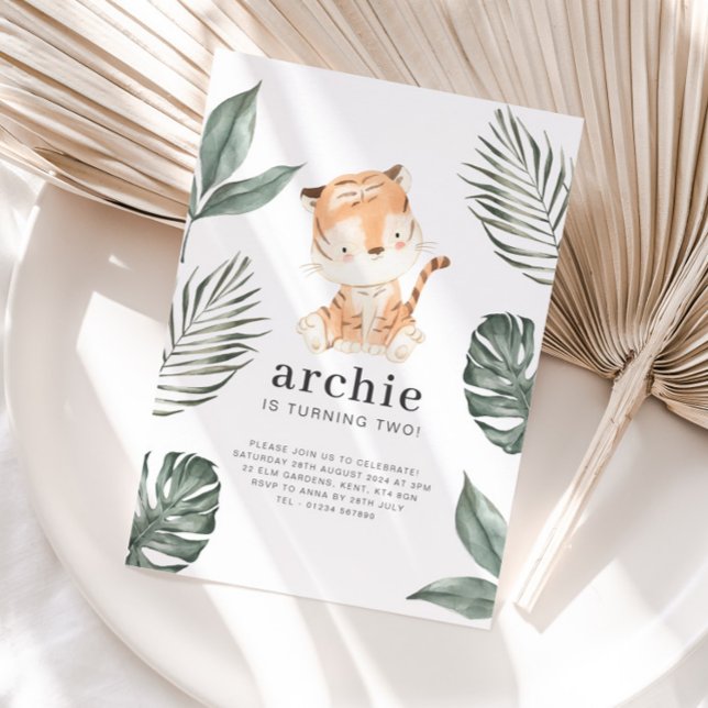 Tigers födelsedagsinbjudan inbjudningar (Skapare uppladdad)