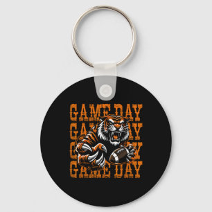 Tigers Football Match Dag Vintage Distressed Skola Nyckelring